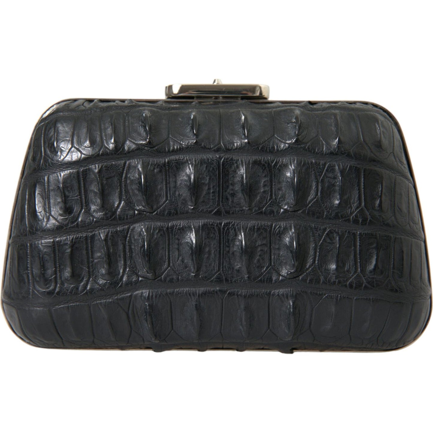 Balenciaga Black Exotic Skin Leather Shoulder Crossbody Box Clutch Bag