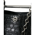 Balenciaga Black Exotic Skin Leather Maxi Bucket Tote Purse Bag