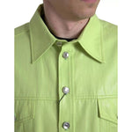 Dolce & Gabbana Green Cotton Collared Casual Button Down Shirt