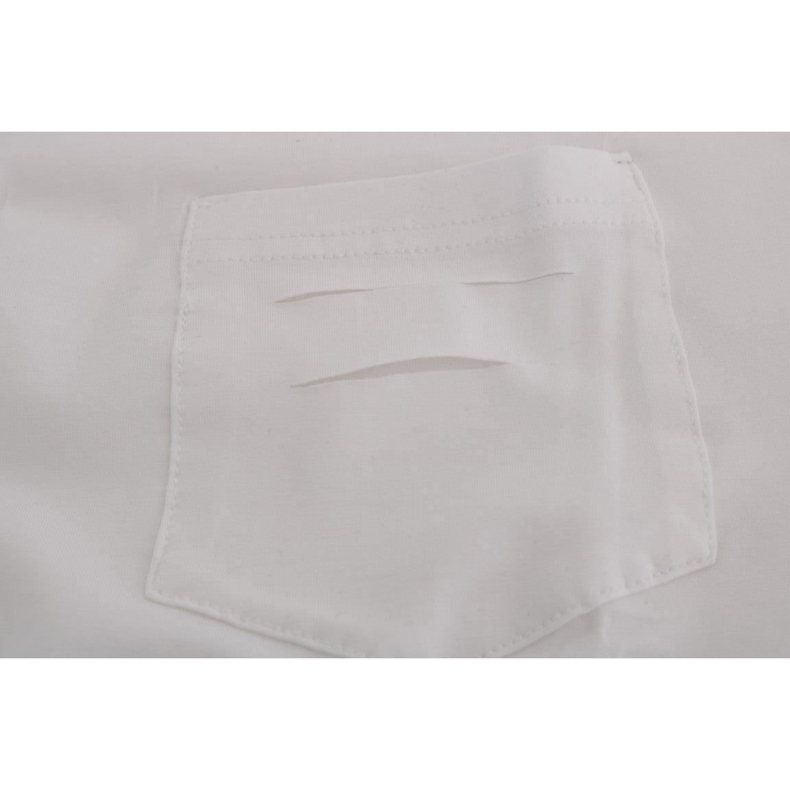 Daniele Alessandrini White Cotton Crewneck T-Shirt TSH1326-1