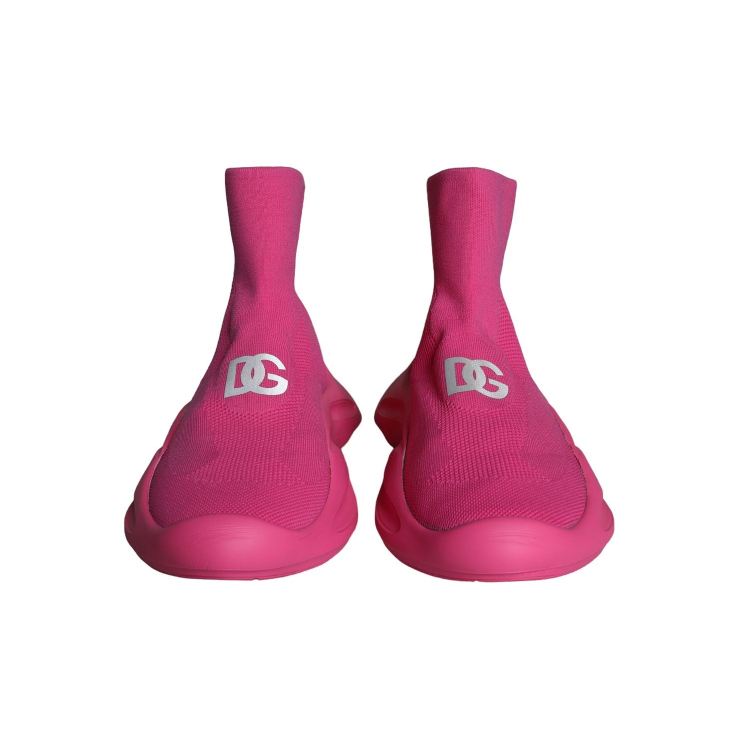 Dolce & Gabbana Pink Logo Print Slip On Socks Sneakers Shoes