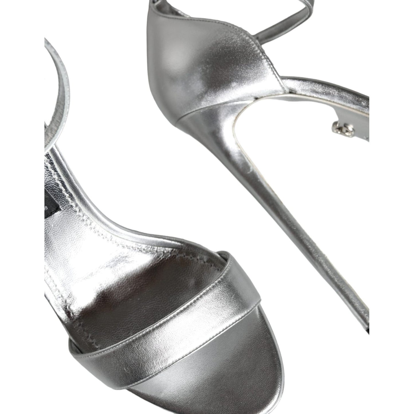 Dolce & Gabbana Silver Leather Platform Keira Sandals Shoes LA11514-39