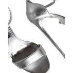 Dolce & Gabbana Silver Leather Platform Keira Sandals Shoes LA11514-39