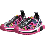 Dolce & Gabbana Pink Sorrento Crystals Low Top Sneakers Shoes LA12182-37