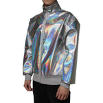 Dolce & Gabbana Silver Iridescent Full Zip Men Bomber Jacket JKT3861-50
