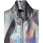 Dolce & Gabbana Silver Iridescent Full Zip Men Bomber Jacket JKT3861-50