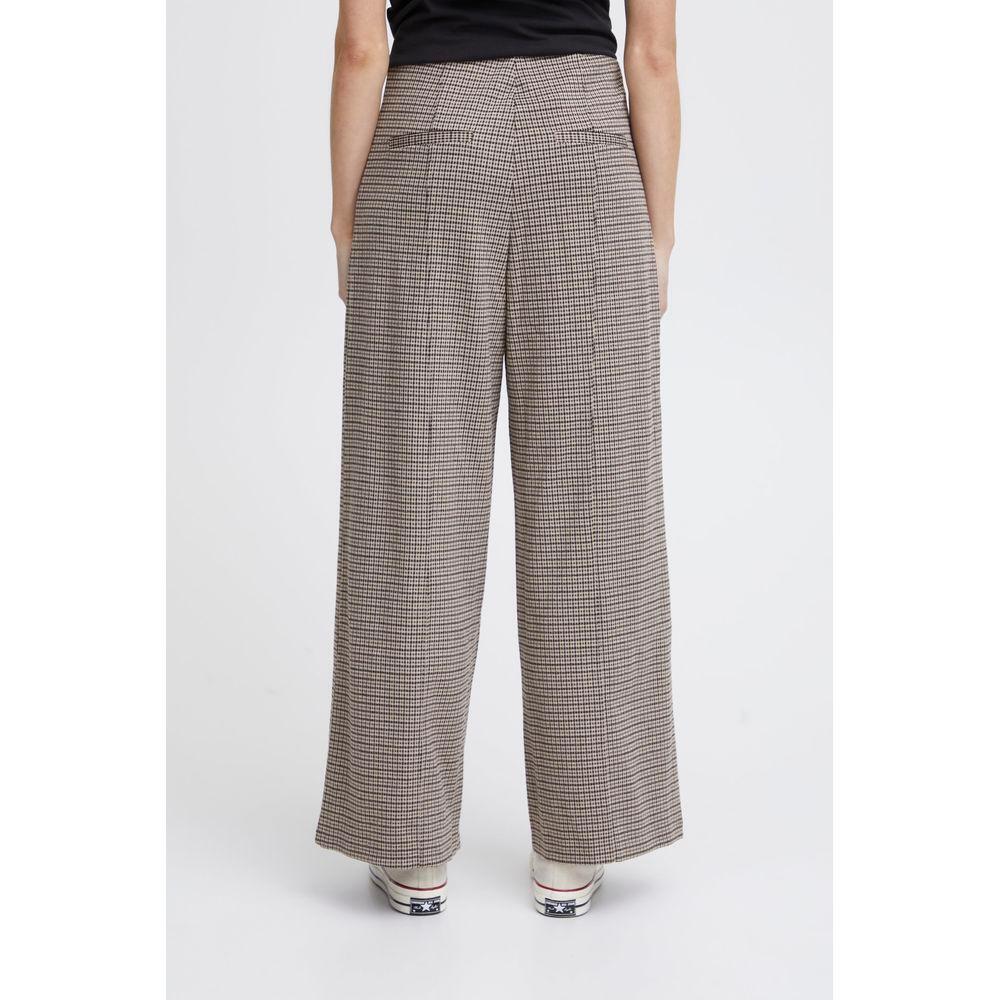 ICHI Beige Polyester Pant