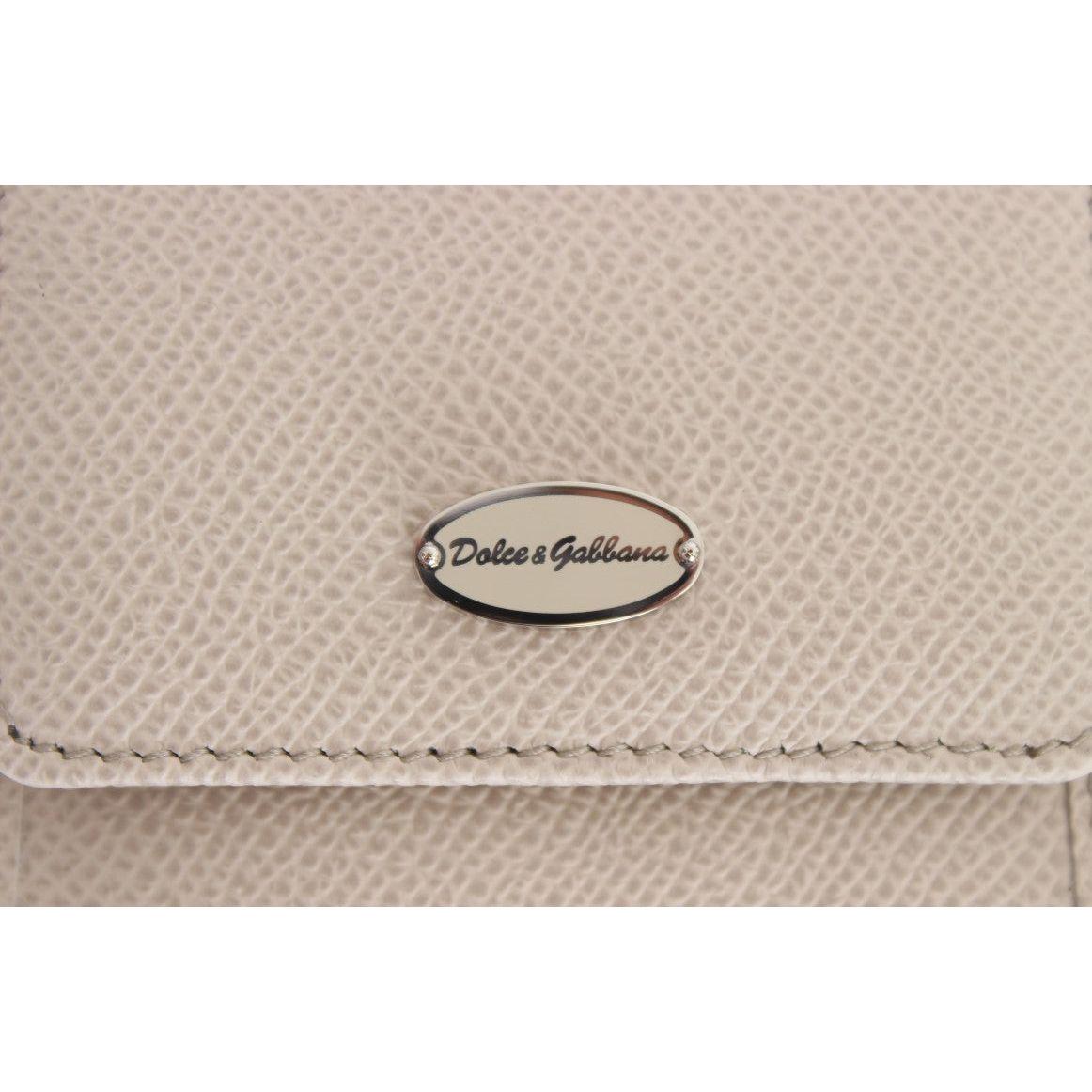 Dolce & Gabbana White Dauphine Leather Case Wallet SIG31697
