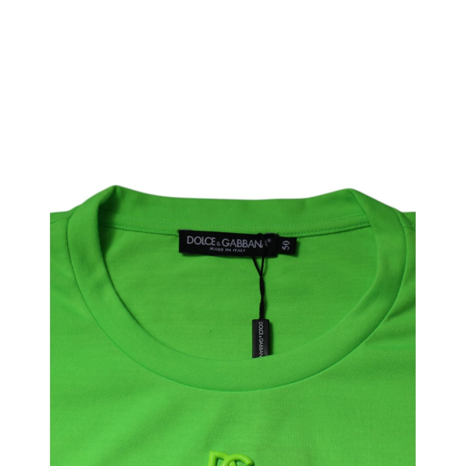 Dolce & Gabbana Green DG Logo Cotton Crew Neck T-shirt