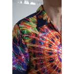 Dolce & Gabbana Multicolor Luminarie Print Men Silk Shirt TSH94189-38