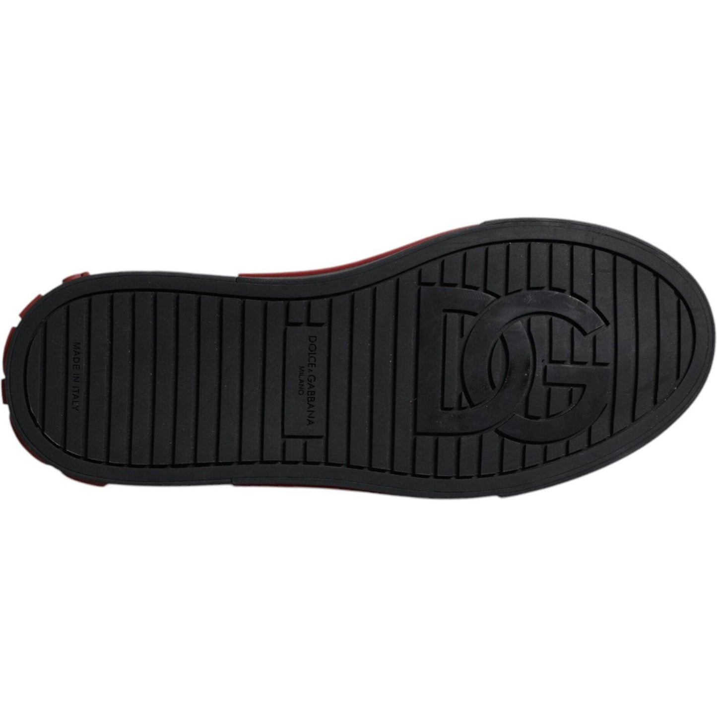Dolce & Gabbana Red Black Leopard Cotton Men Low Top Sneakers Shoes MV6796#2-39