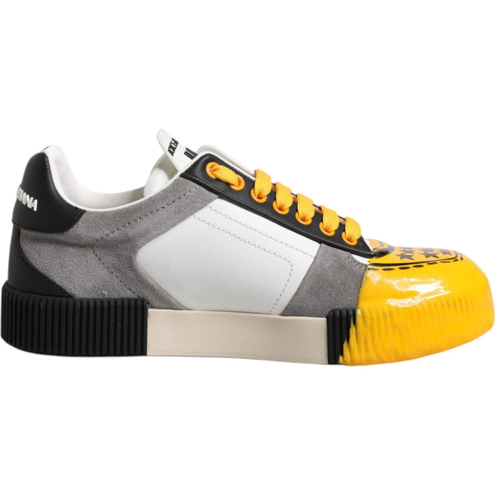 Dolce & Gabbana Multicolor Leather DNA Low Top Sneakers Shoes MV6657-39.5