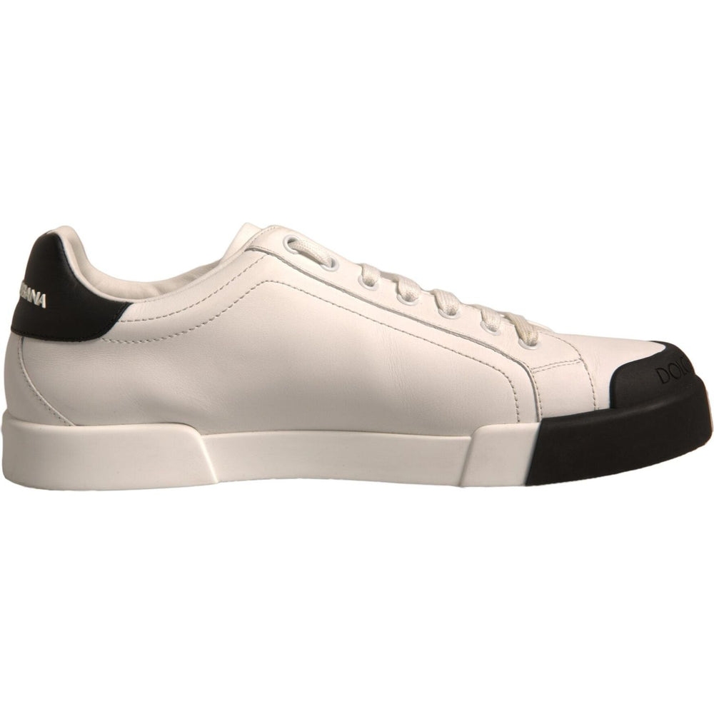Dolce & Gabbana White Leather Logo Portofino Sneakers Shoes MV6912-39.5