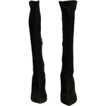 Dolce & Gabbana Black Suede Stiletto Knee High Boots Shoes LA12346-39