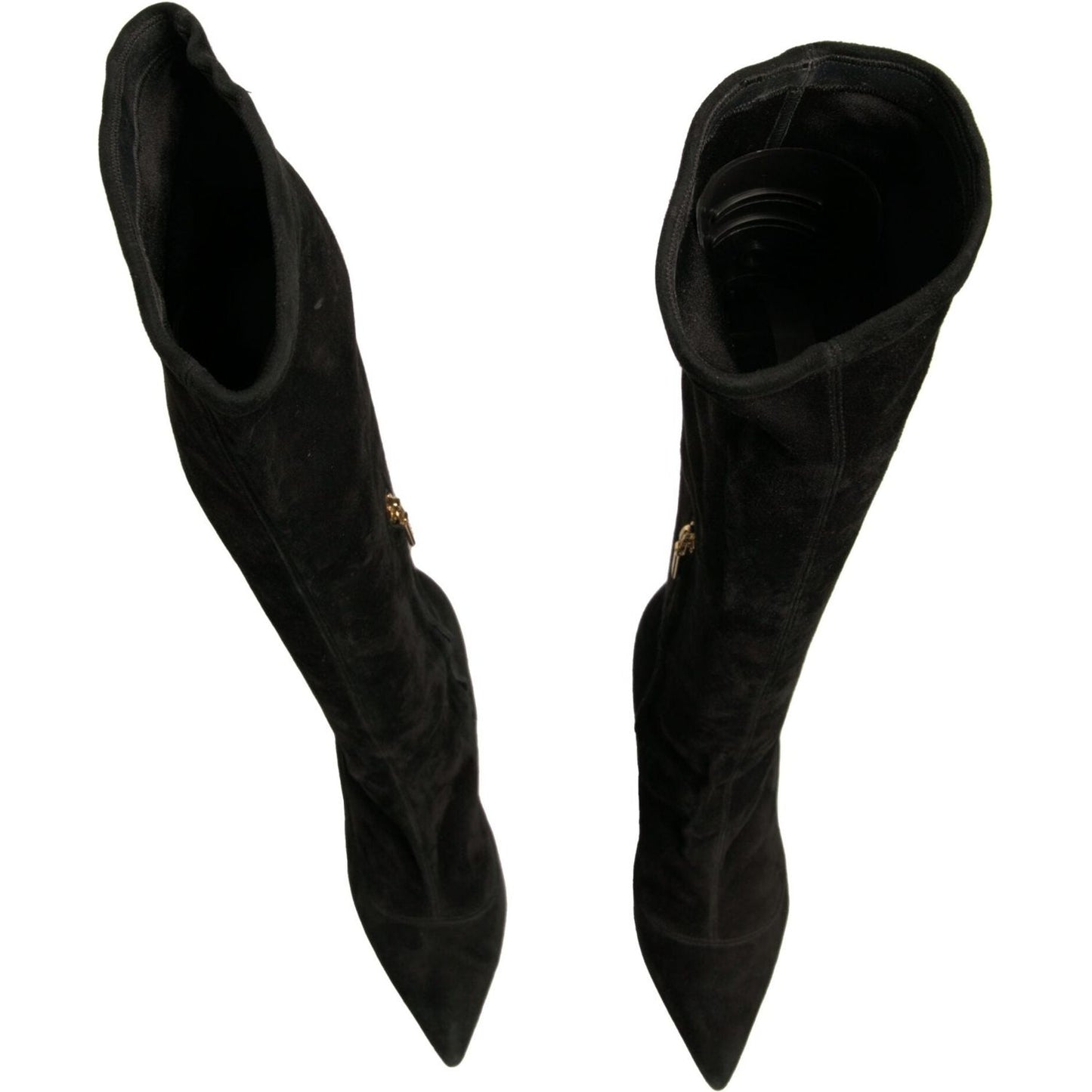Dolce & Gabbana Black Suede Stiletto Knee High Boots Shoes LA12346-39
