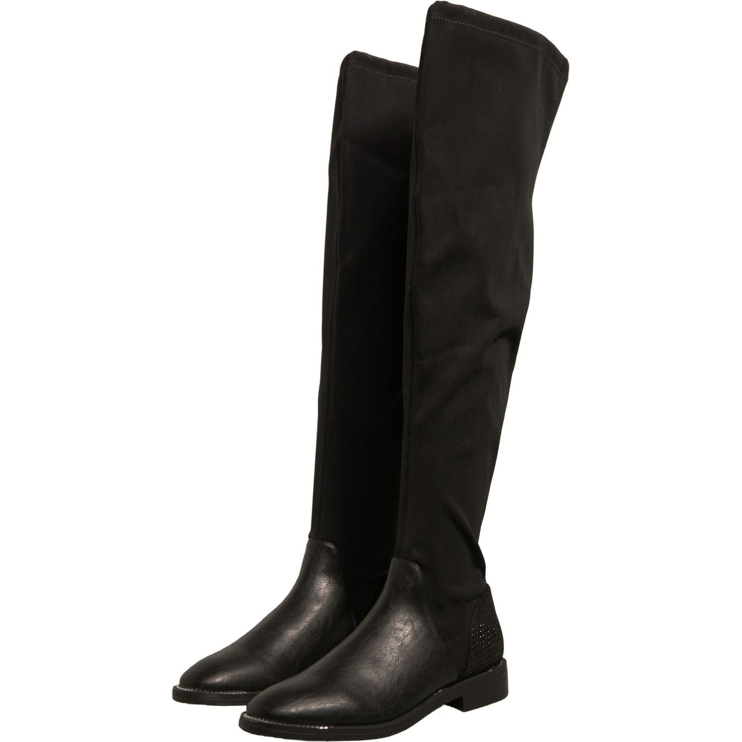 MY TWIN Black Leather Suede Flats High Boots Shoes LA12422-37
