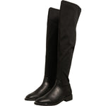 MY TWIN Black Leather Suede Flats High Boots Shoes LA12422-37