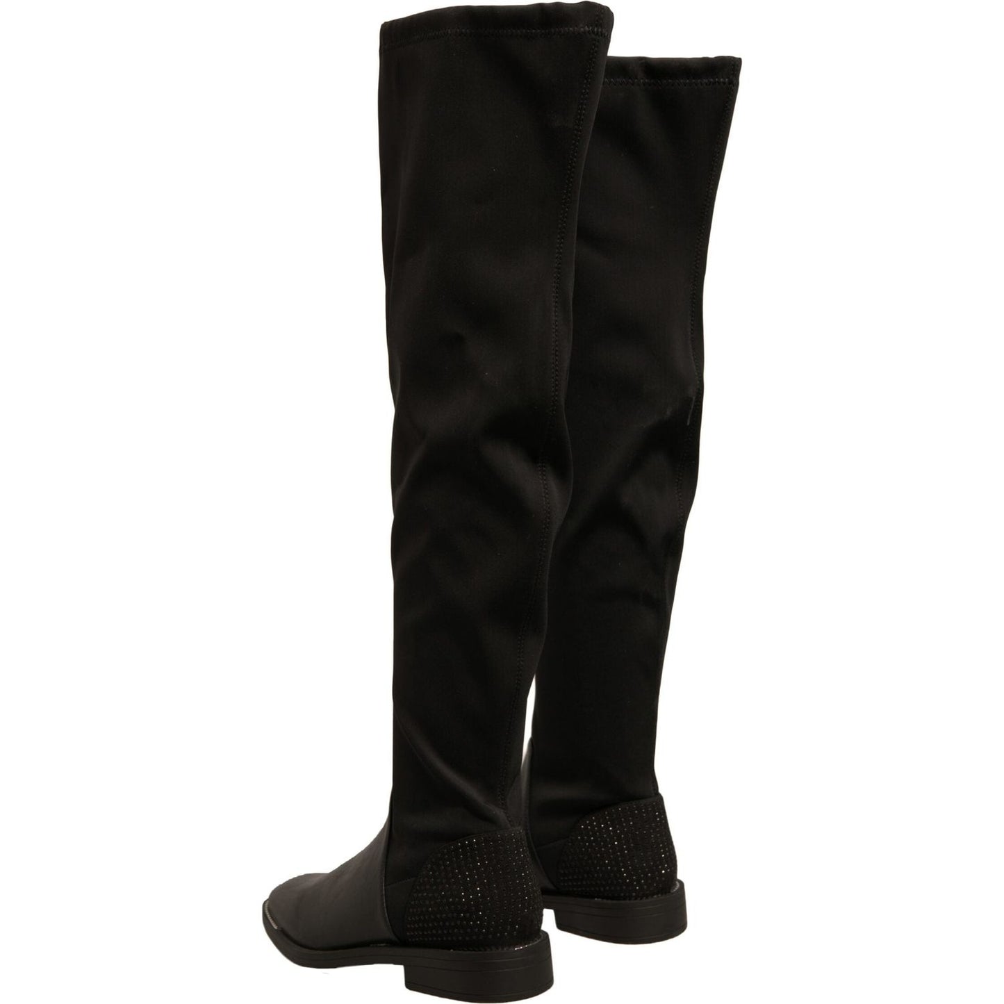 MY TWIN Black Leather Suede Flats High Boots Shoes LA12422-37