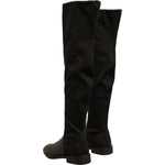 MY TWIN Black Leather Suede Flats High Boots Shoes LA12422-37