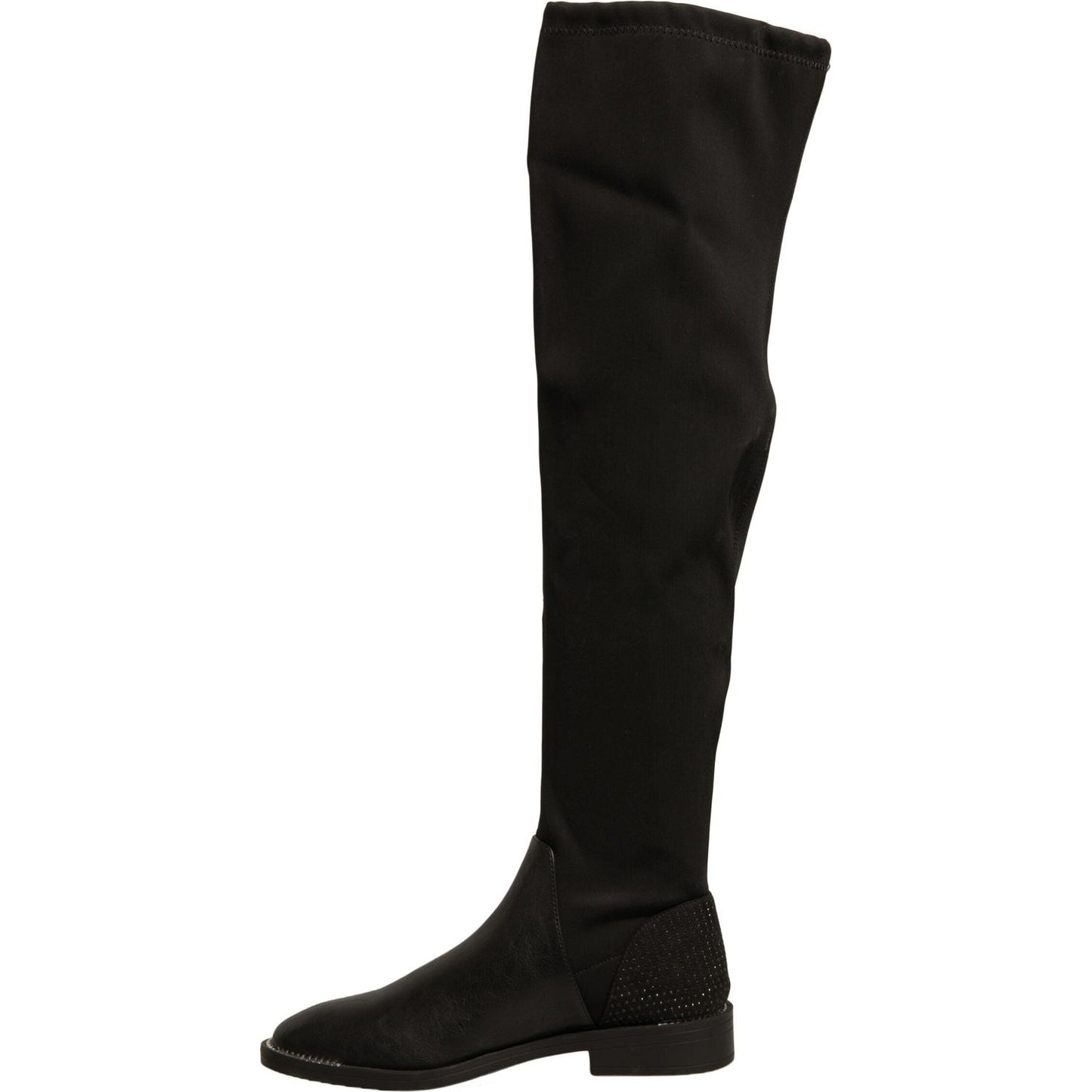 MY TWIN Black Leather Suede Flats High Boots Shoes LA12422-37