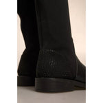 MY TWIN Black Leather Suede Flats High Boots Shoes LA12422-37