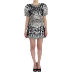Dolce & Gabbana Crystal Silver Runway Handmade Dress SIG12480-1
