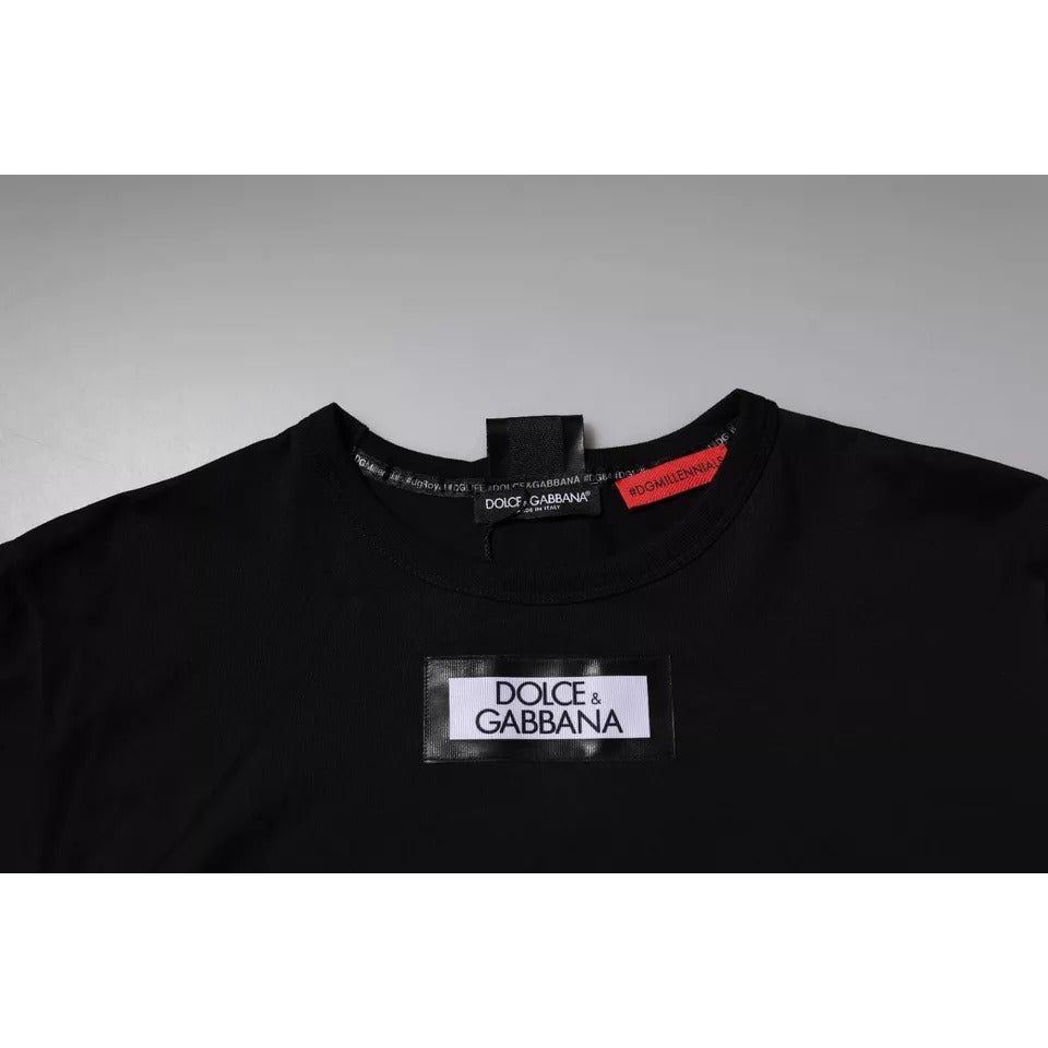 Dolce & Gabbana Black #DGMILLENNIALS Cotton Crew Neck T-shirt TSH90067-44