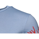Dolce & Gabbana Light Blue Coral Cotton Men Crew Neck T-shirt TSH878651-46