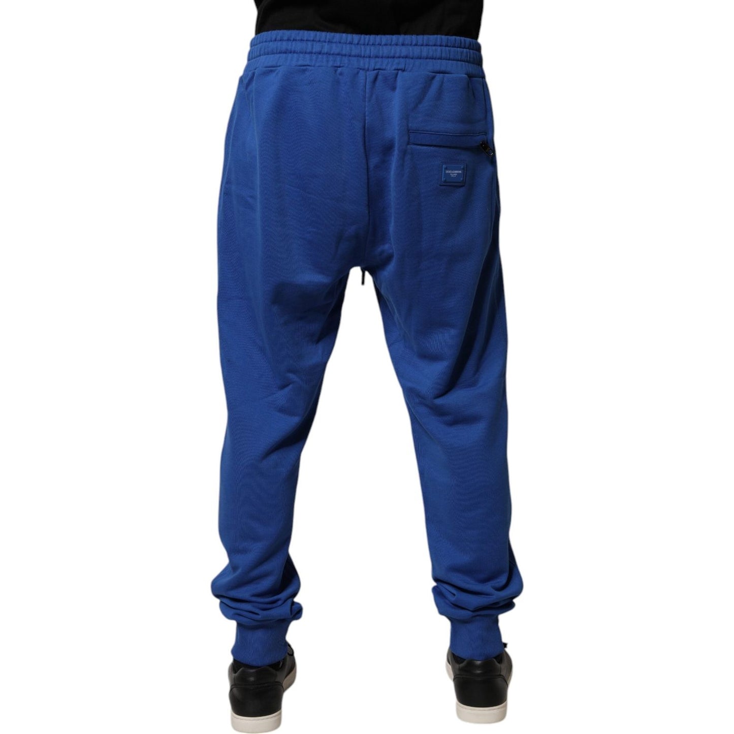 Dolce & Gabbana Blue Cotton Jogger Mid Waist Pants PAN76029-52