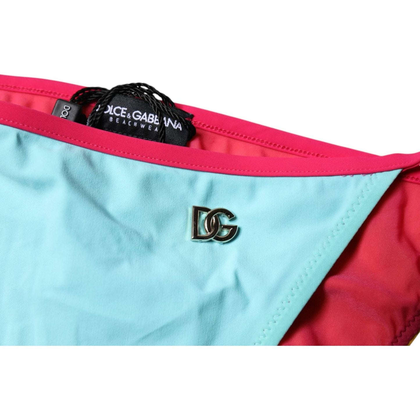 Dolce & Gabbana Multicolor Logo Swimsuit Bikini Bottom Swimwear BIK1996-3