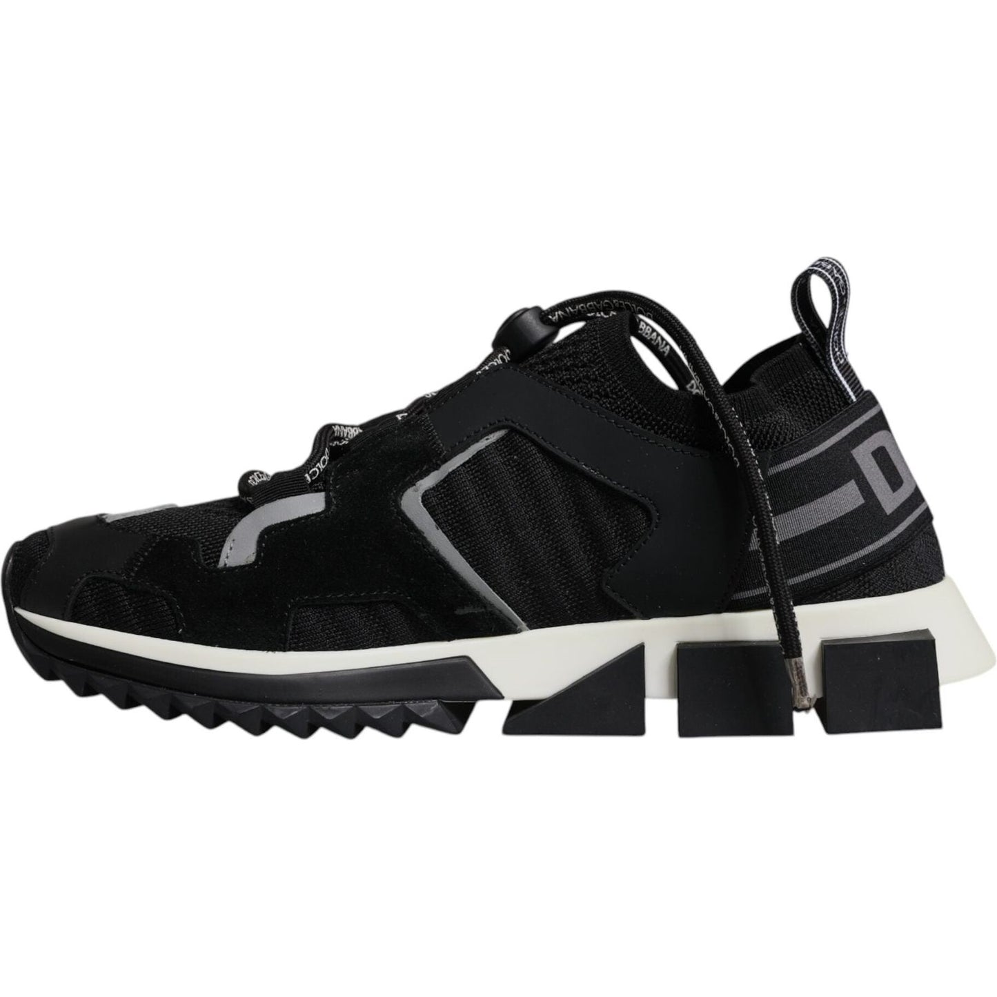 Dolce & Gabbana Black Mesh Sorrento Trekking Sneakers Shoes LA12535-39.5