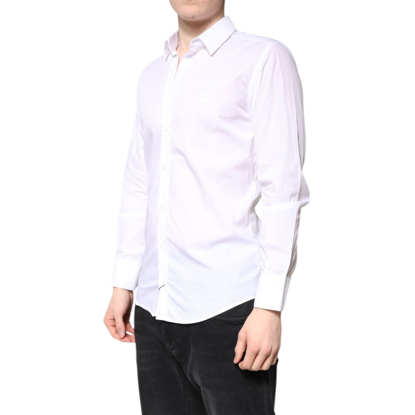 Dolce & Gabbana White MARTINI Cotton Men Formal Dress Shirt TSH86371-39