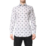 Dolce & Gabbana White Crown Cotton GOLD Formal Dress Shirt TSH86378-40