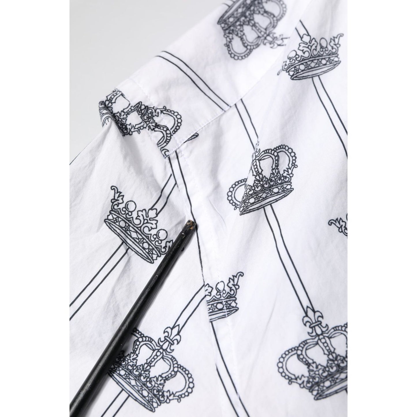 Dolce & Gabbana White Crown Cotton GOLD Formal Dress Shirt TSH86378-40