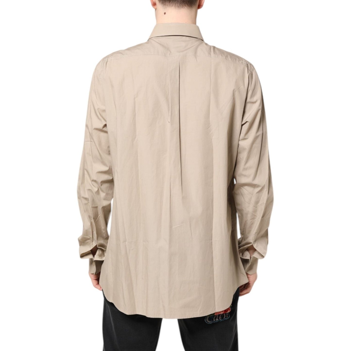 Dolce & Gabbana Beige Pin Up Print MARTINI Men Casual Shirt TSH87807-45