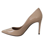 Dolce & Gabbana Beige Patent Leather Stiletto Heel Pumps