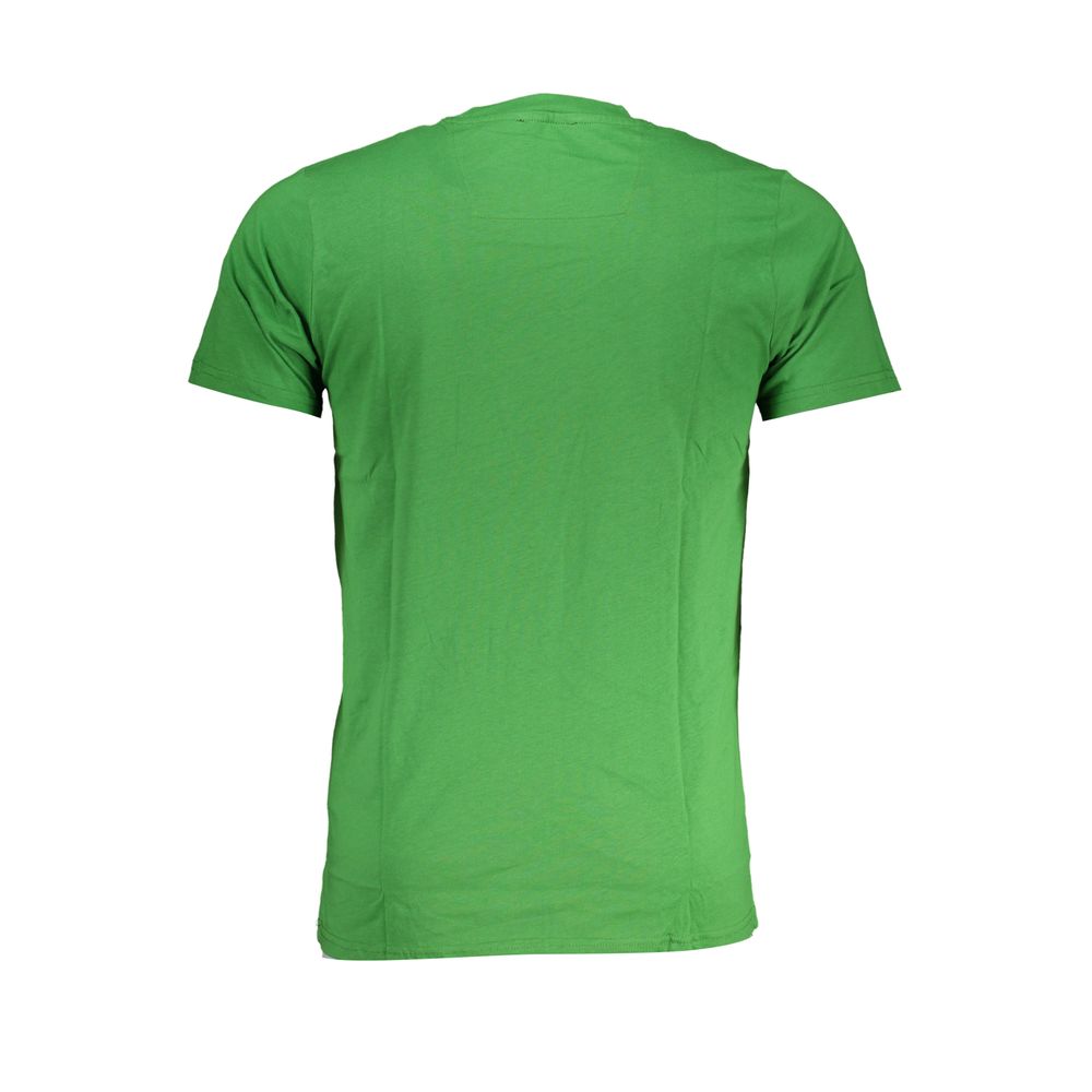 Cavalli Class Green Cotton T-Shirt - back view, short sleeve, crew neck, logo print fashion tee