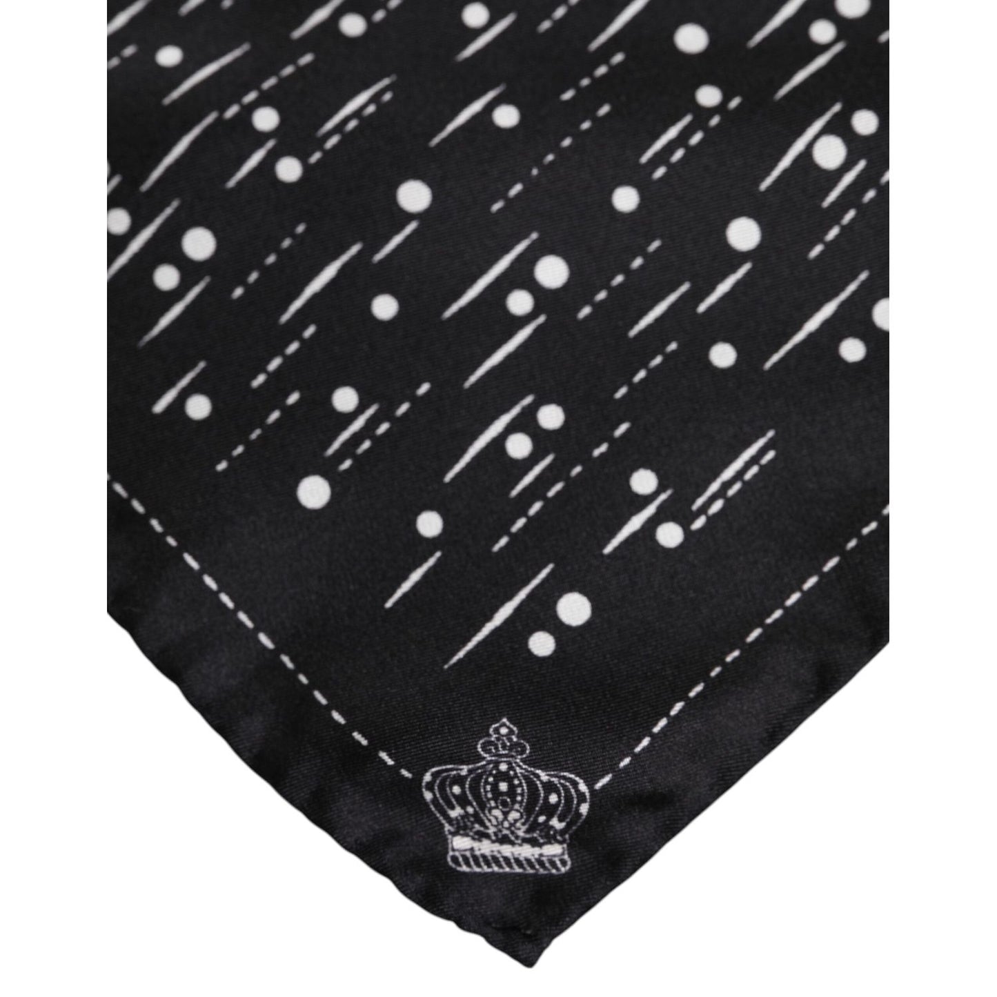 Dolce & Gabbana Black White Printed Square Men Foulard Scarf MS7225