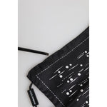 Dolce & Gabbana Black White Printed Square Men Foulard Scarf MS7225
