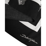 Dolce & Gabbana Black White Printed Square Foulard Scarf MS7236