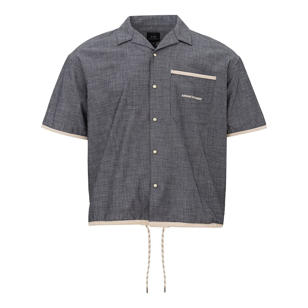Armani Exchange Blue Denim Shirt