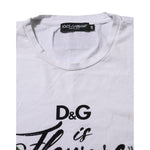 Dolce & Gabbana White Printed Cotton Short Sleeves T-shirt