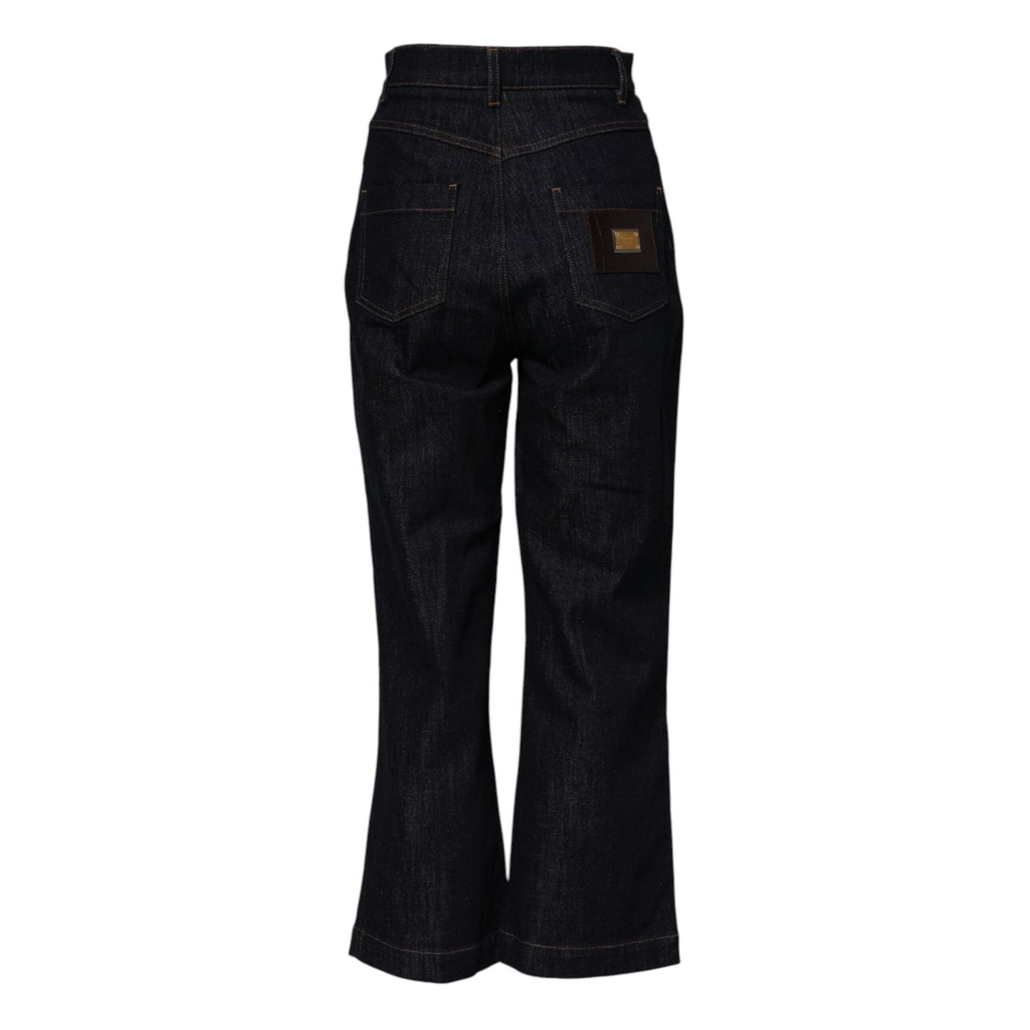 Dolce & Gabbana Blue Cotton High Waisted Flared Denim Jeans