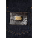 Dolce & Gabbana Blue Cotton High Waisted Flared Denim Jeans