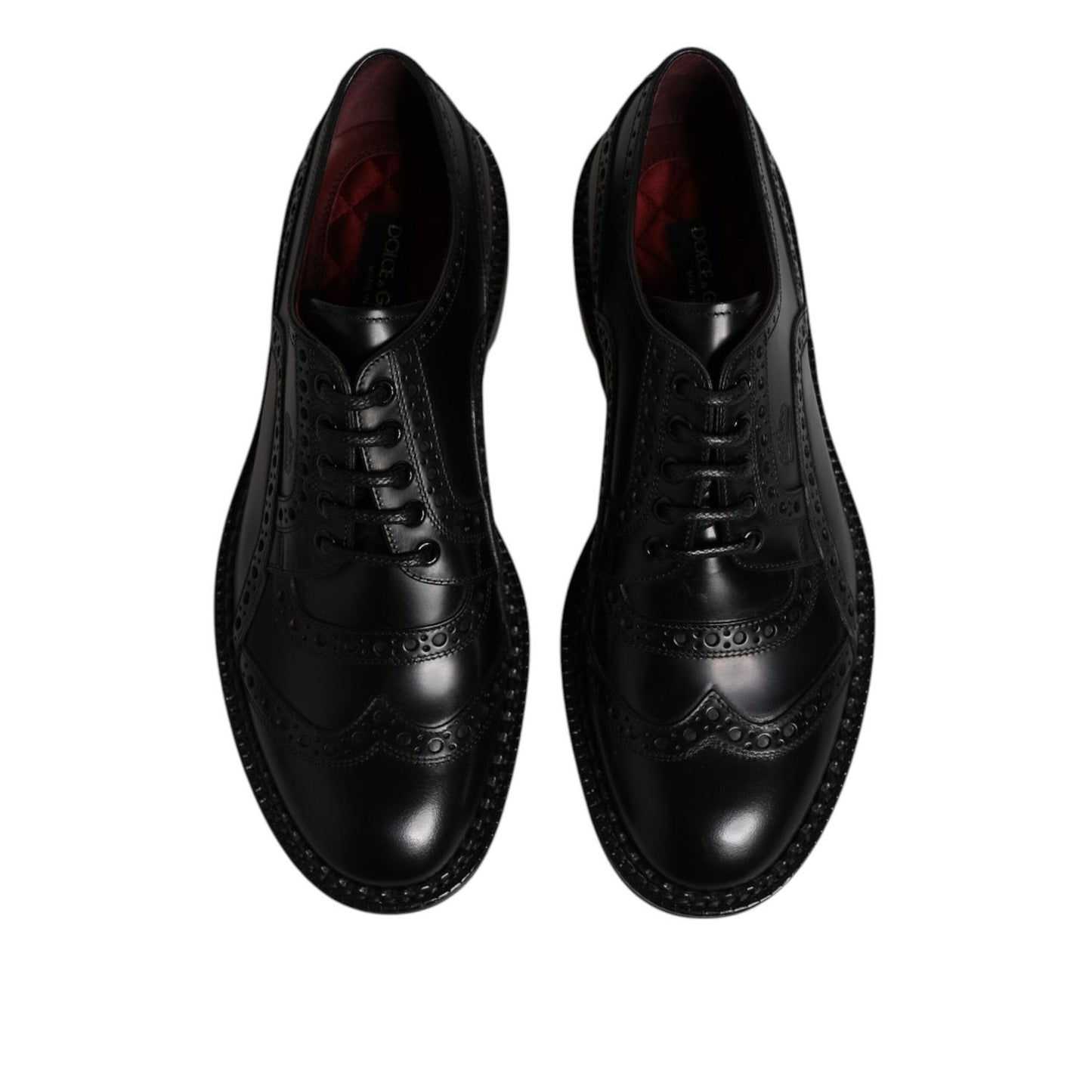 Dolce & Gabbana Black Calf Leather Derby Formal Dress Shoes