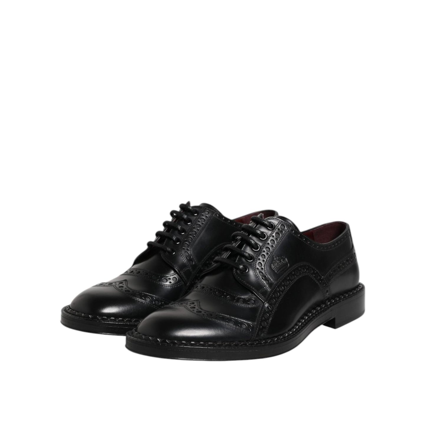 Dolce & Gabbana Black Calf Leather Derby Formal Dress Shoes