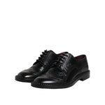 Dolce & Gabbana Black Calf Leather Derby Formal Dress Shoes
