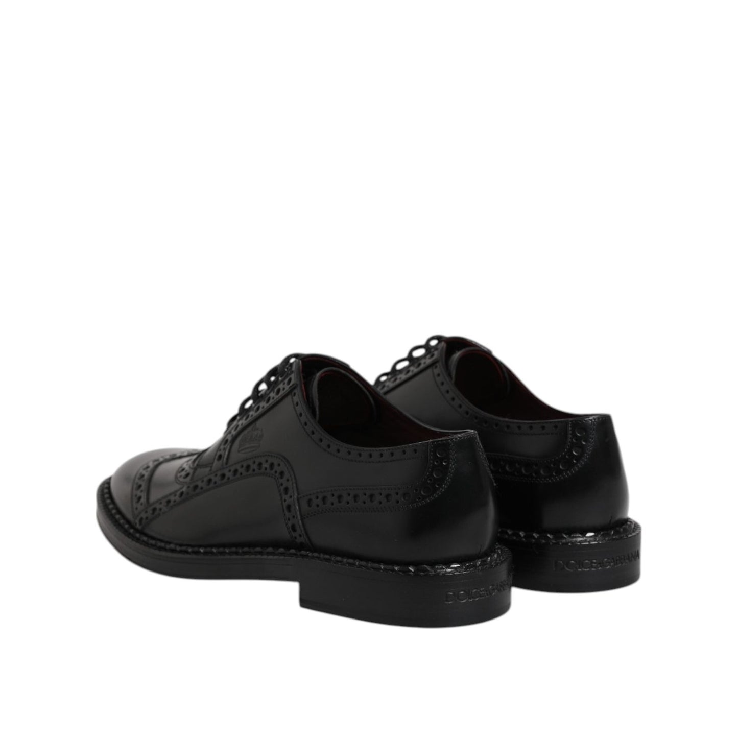 Dolce & Gabbana Black Calf Leather Derby Formal Dress Shoes