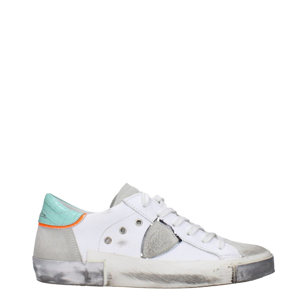 Philippe Model White Leather Low Tops PH-15090340495625-EU35/US5