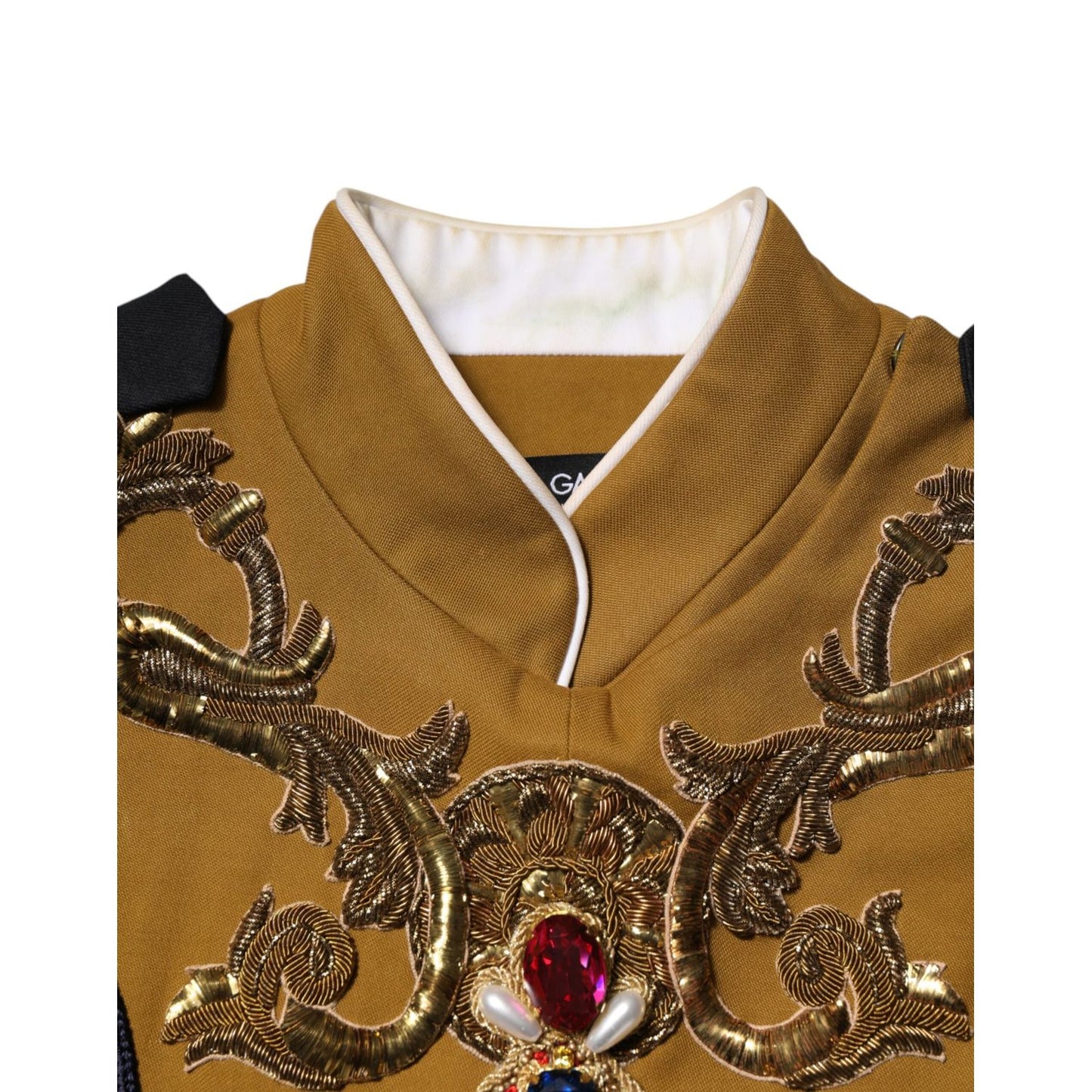 Dolce & Gabbana Yellow Crystal Cross Runway Vest Jacket Top TSH90654-40